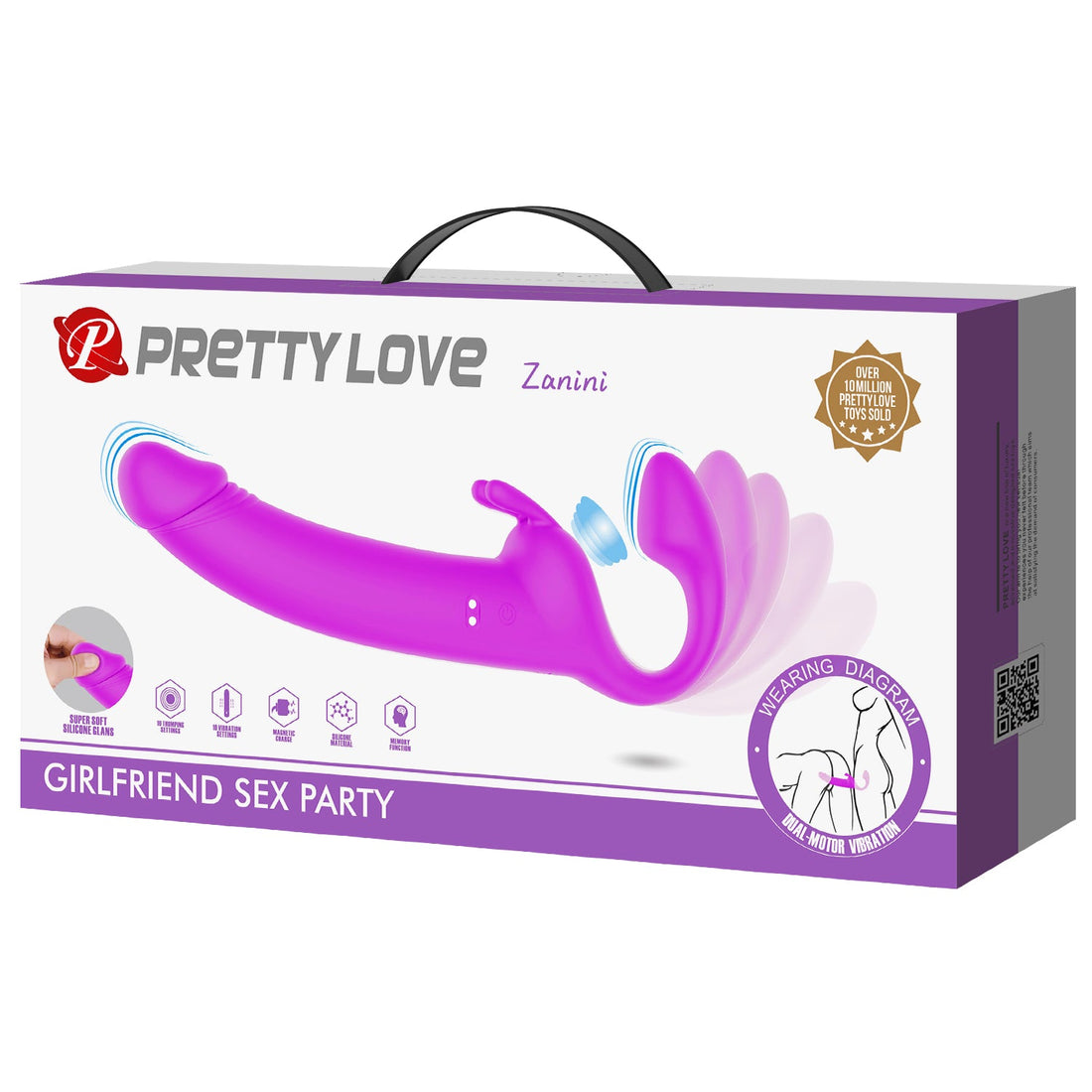 Dual ended Rabbit Vibrator Strapless Dildo