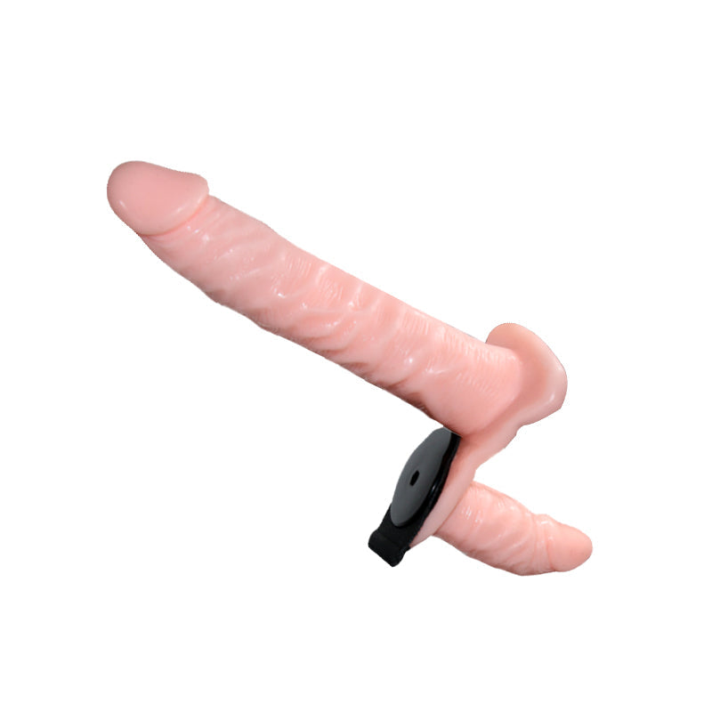 Pink Double Head Vibrating Strap On Dildo