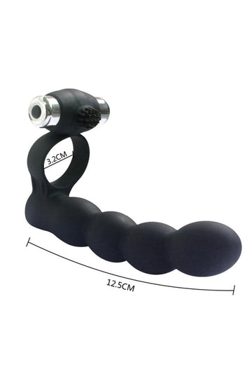 Vibrating Cock Ring Double Penetration Strapon Dildo