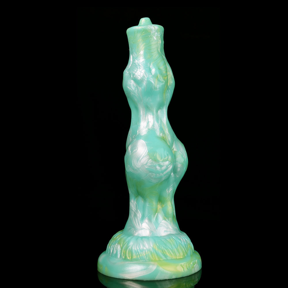 8 Inch Silicone Green Double Knot Dog Dildo