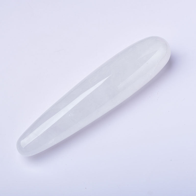 Large white transparent crystal dildo