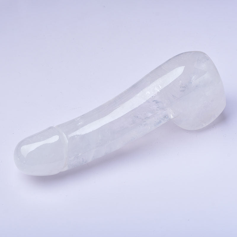 White Jade Quartz Crystal Penis Dildo