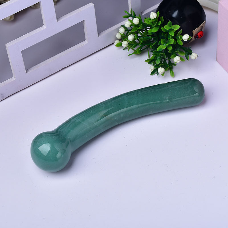 Green Aventurine Curve Crystal Dildo