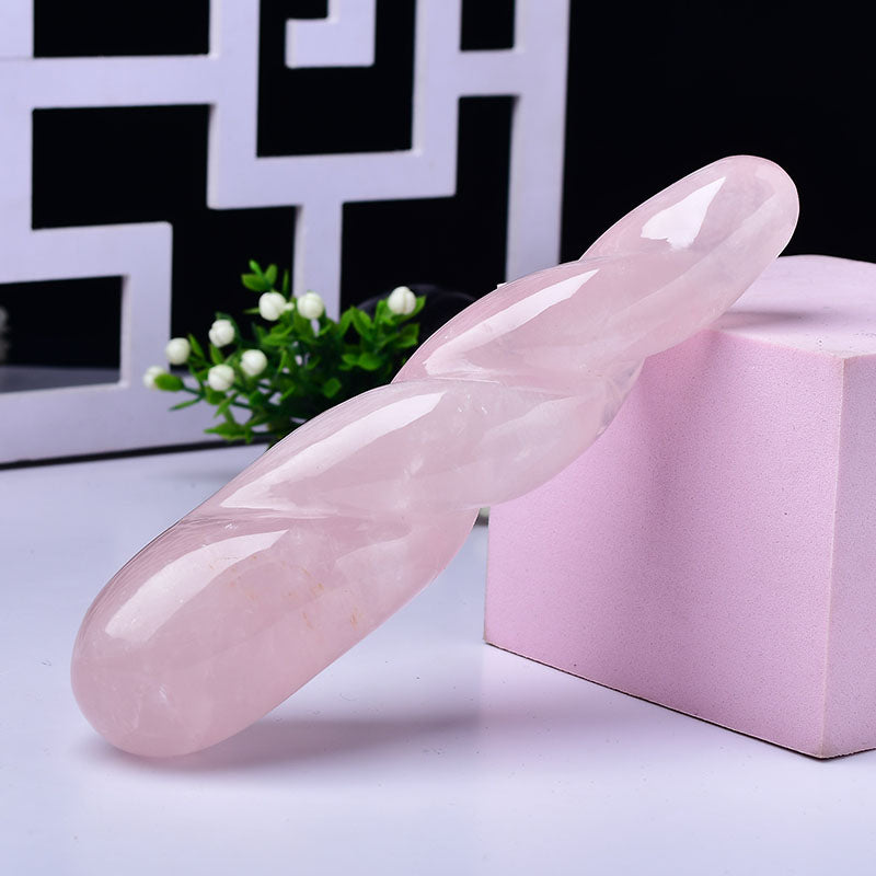 Pink crystal convex dildo