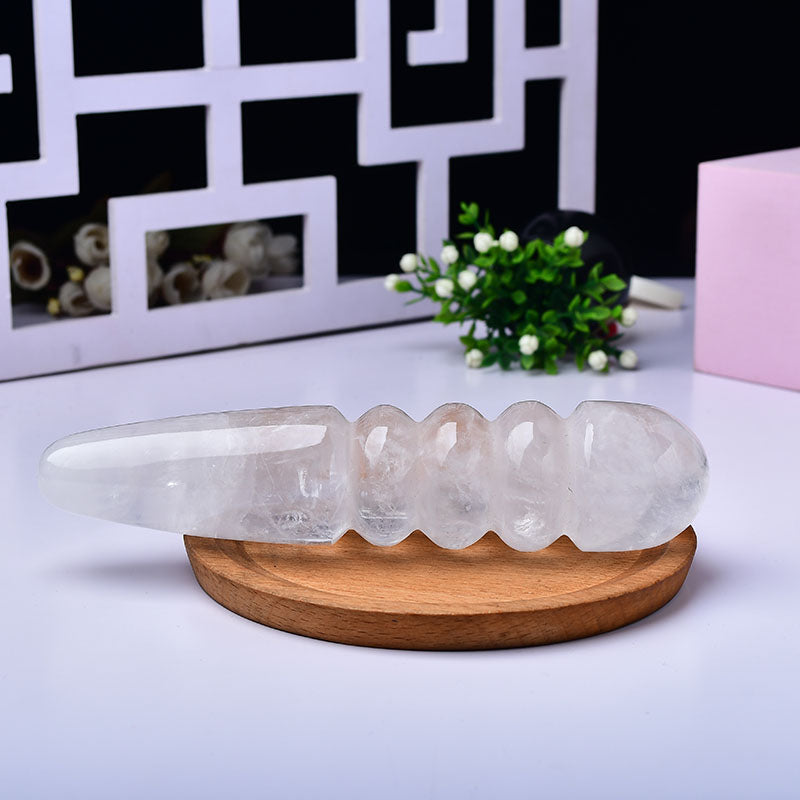 White crystal thread dildo