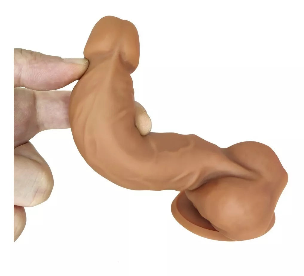 6.3 Inch Dual Hardness Silicone Realistic Dildo