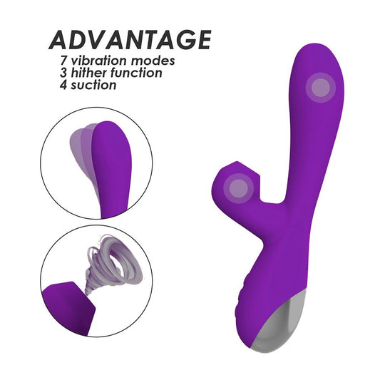 Flicking Rabbit G-Spot Dildo Vibrator With Suction