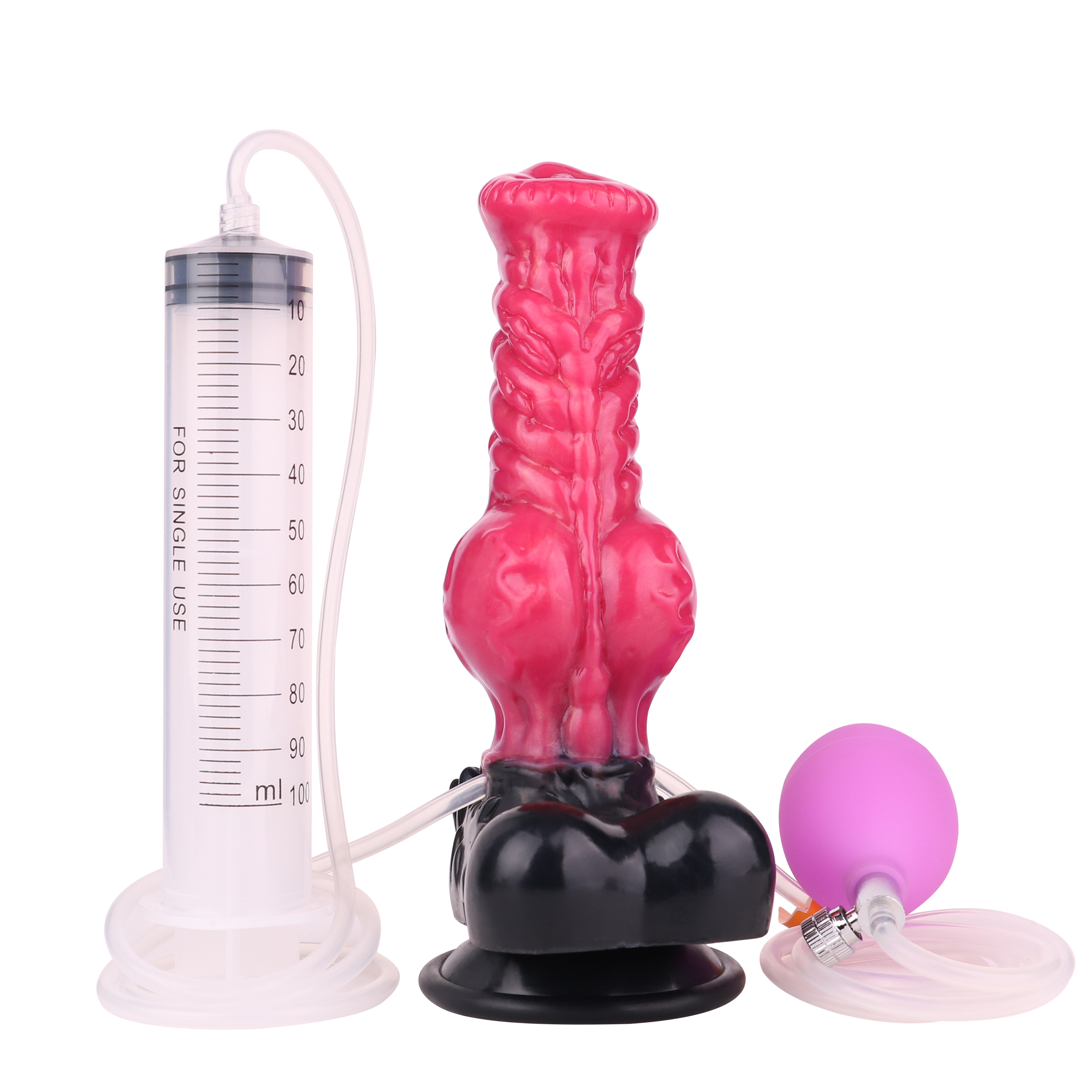 8 Inch Red Dildo Inflatable Ejaculating Dildo