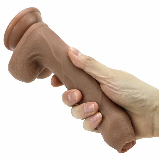 8 Inch Silicone Realistic Dildo With Foreskin
