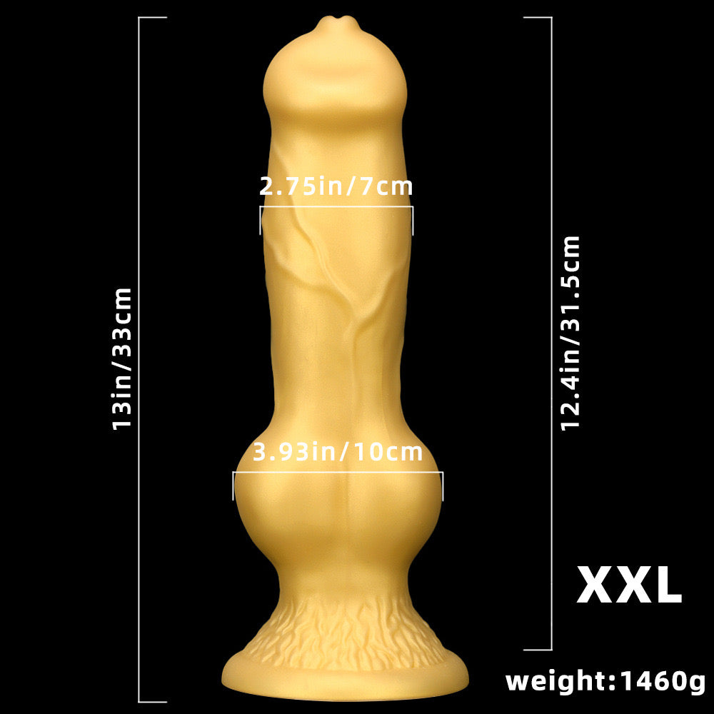 Large Golden Dog Dildo