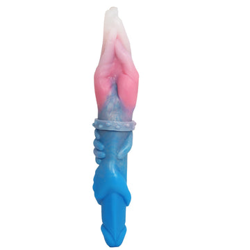 Blue Pink Double Head Textured Fisting Dildo