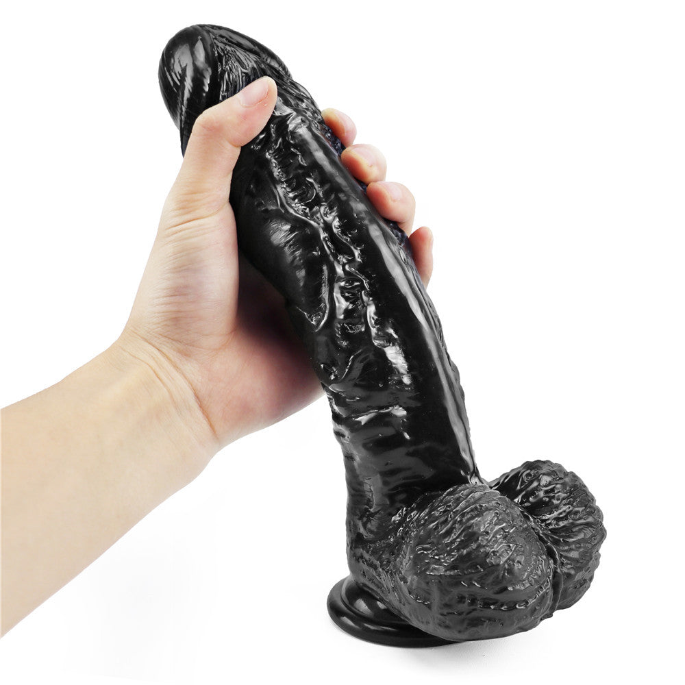 Realistic Black Dildo 10 Inch PVC