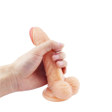 Flesh-colored curved dildo