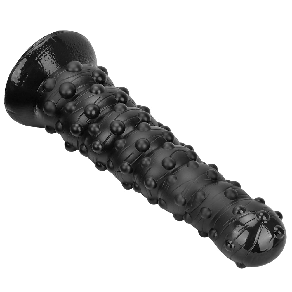 15 Inch Threaded Bossy Dot Big Black Dildo
