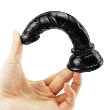 6 inch Small black slim dildo