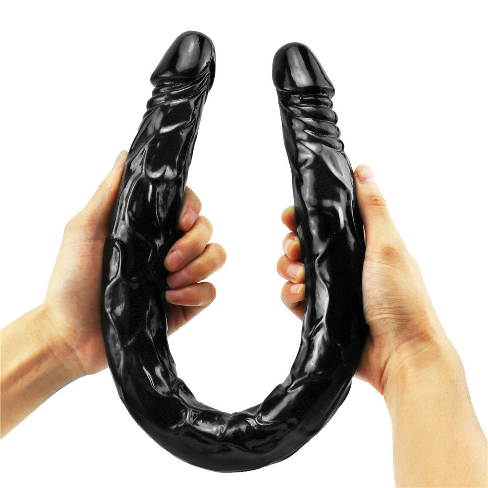 Double head 22 inch black dildo