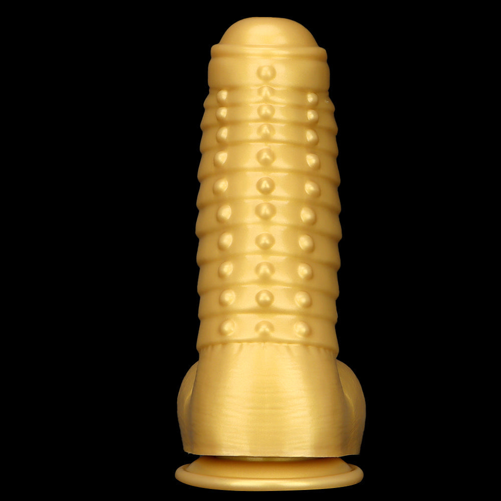 13 Inch Fantasy Gold Silicone Dragon Dildo