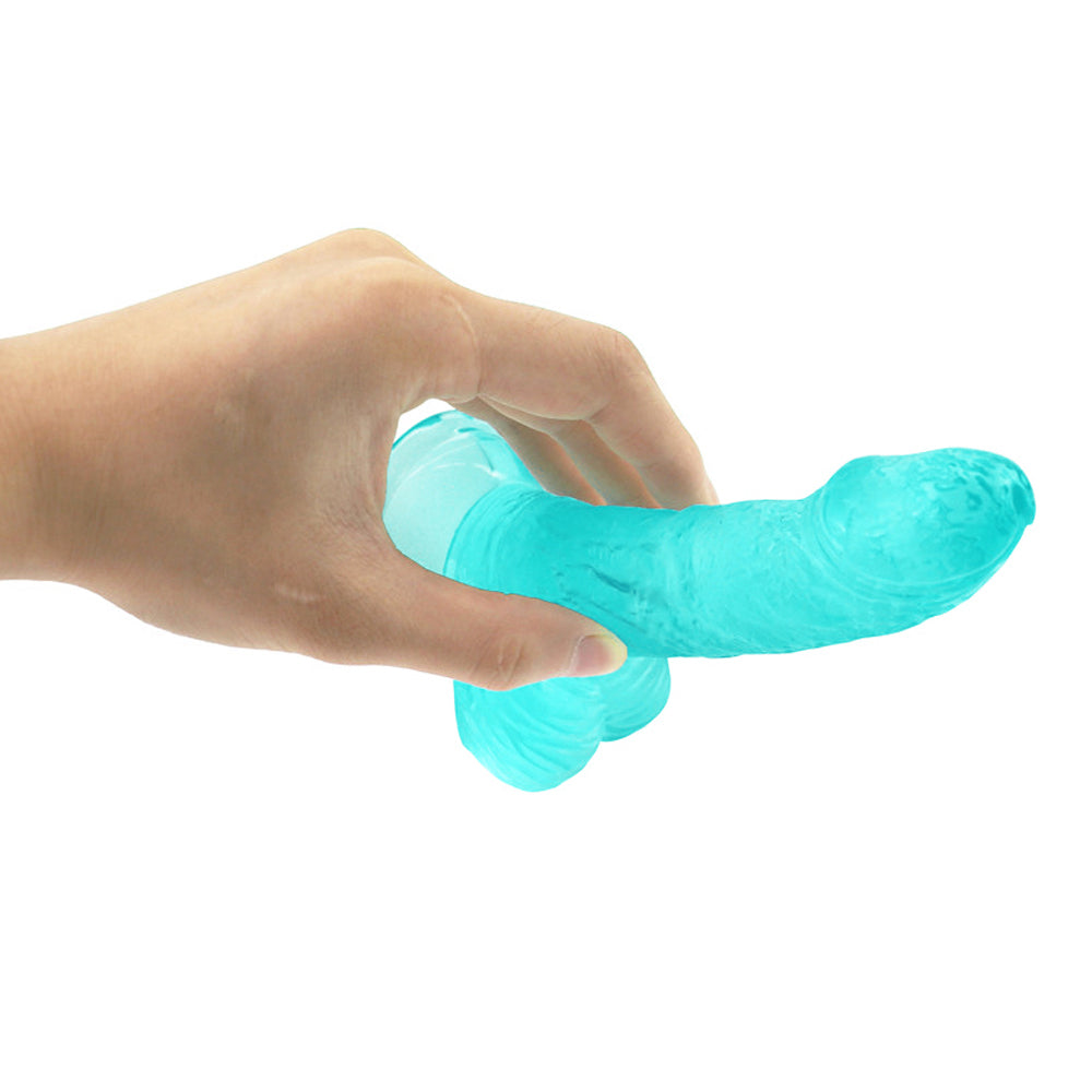 Green curved jelly dildo