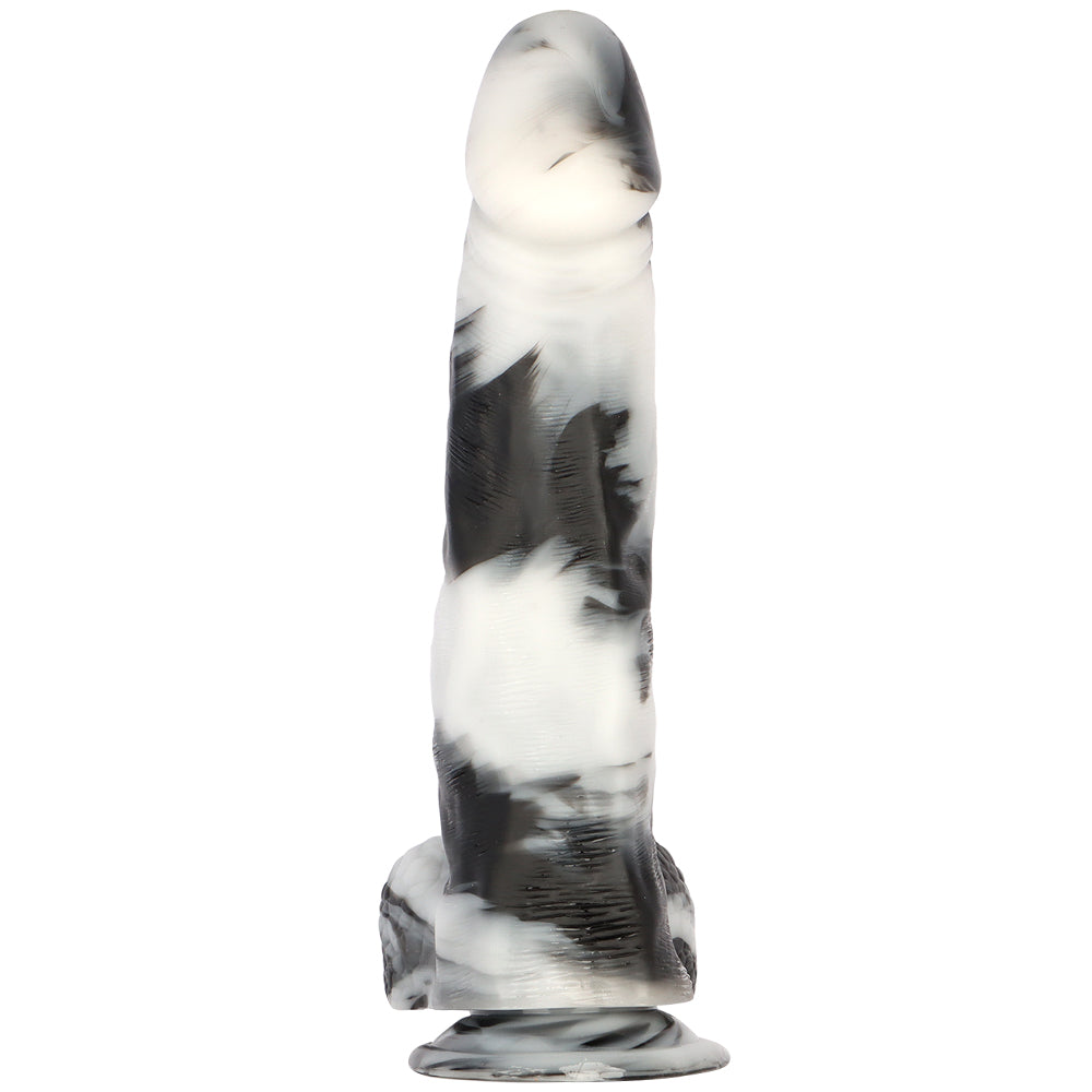 Black White Color Mixing 13 Inch Dildo