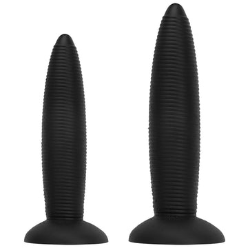 14 Inch Threaded Ribbed Big Black Dildo