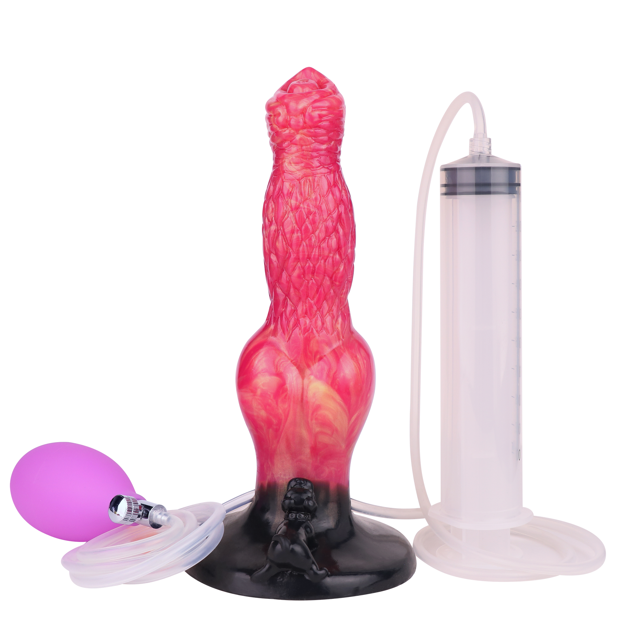 8 Inch Red Inflatable Ejaculating Dog Dildo