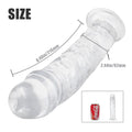 4 Kinds Size Super Suction Transparent Realistic Dildo L-8.46Inch