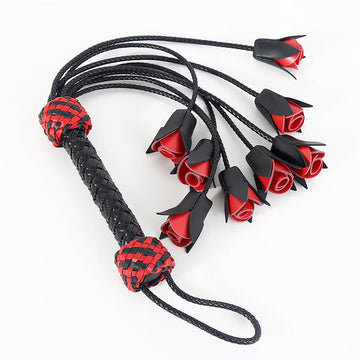 Rose Leather Bouquet Queen Whip BDSM Flogger