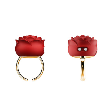 Mini Clitoral Vibrating Finger Ring Rose Toy