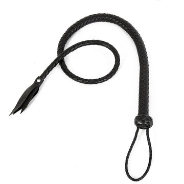 Long Whip Black Leather BDSM Flogger