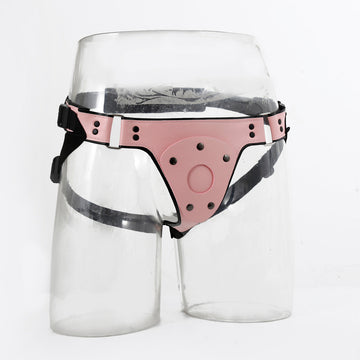 Pink Leather Plus Size Strap On Harness