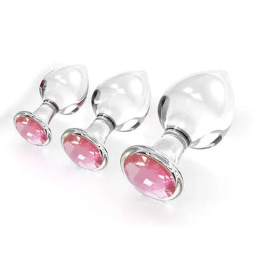 Pink Jewel Small Glass Butt Plug