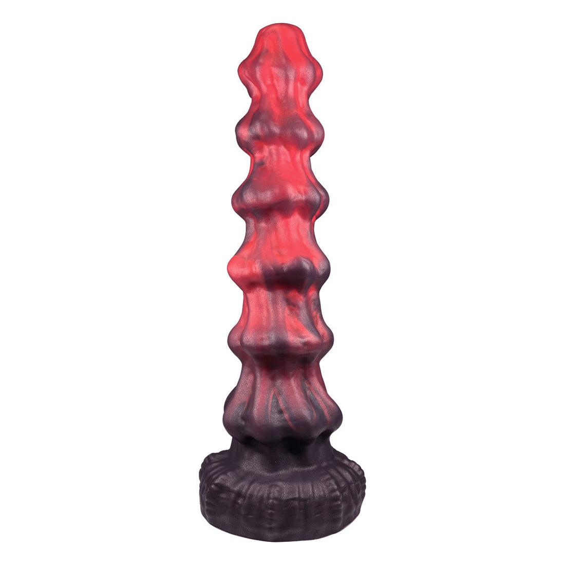 10 Inch Red Huge Beaded Knot Monster Dildo
