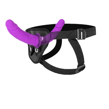 Purple Double Ended Strapless Dildo with Strap On