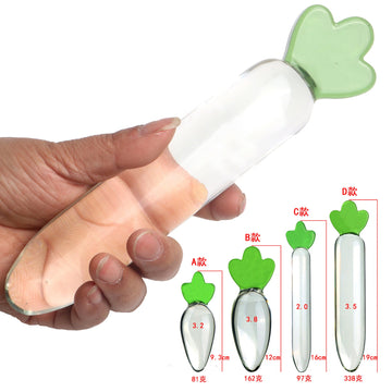 Clear Carrot Glass Dildo