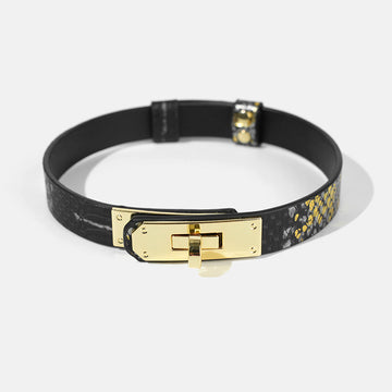 Snake Pattern Buckle Bondage BDSM Collar