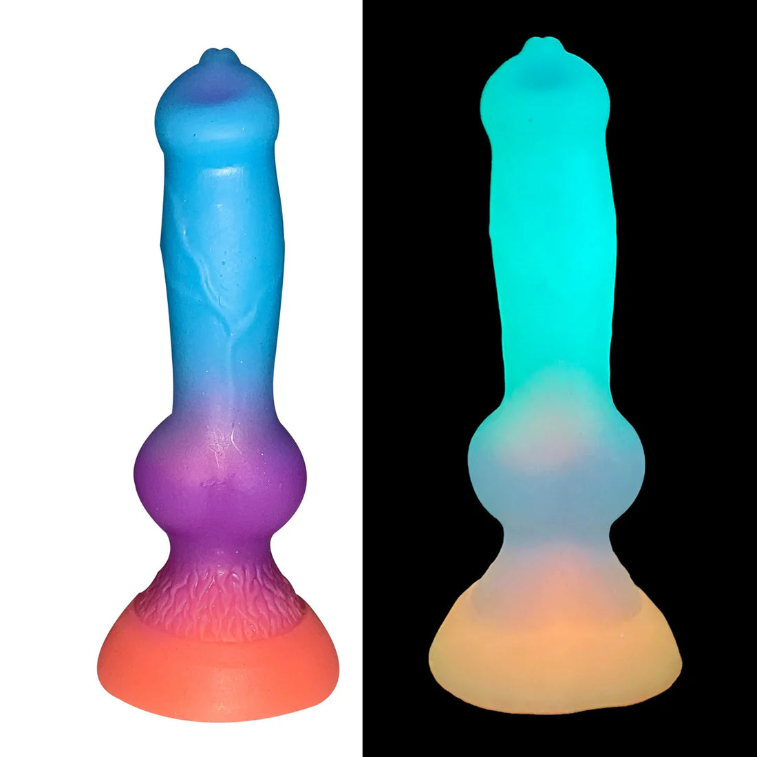 Gradient Glow in the Dark Dog 7 Inch Dildo