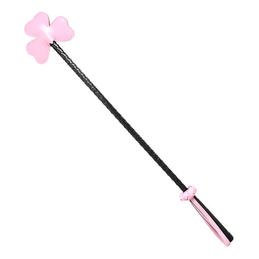 Black leather whip metal clapper Riding Crop