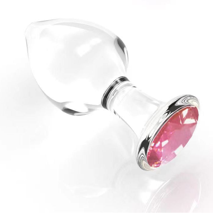 Pink Jewel Small Glass Butt Plug