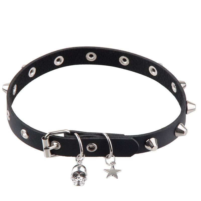 Gothic Leather Training BDSM Collar