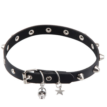 Gothic Leather Training BDSM Collar