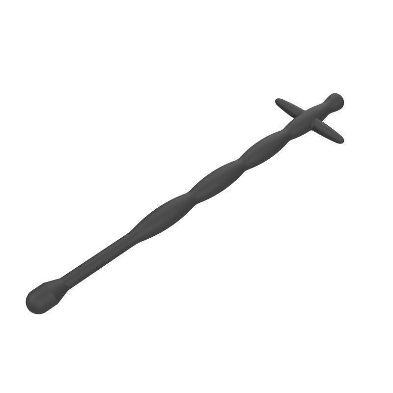 Black Silicone Threaded BDSM Dick Plug