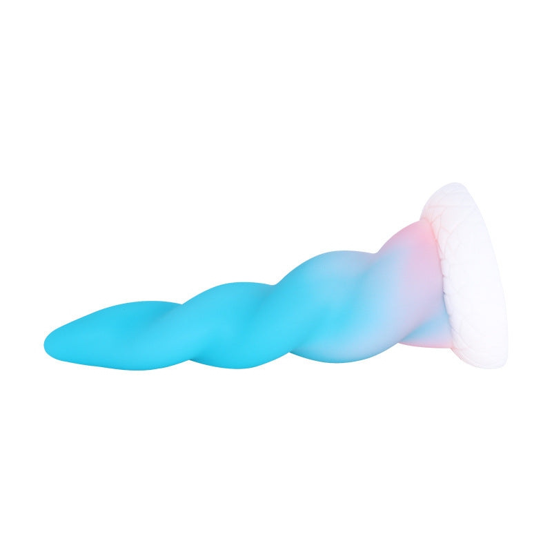 8 Inch Suction Cup Blue Unicorn Dildo