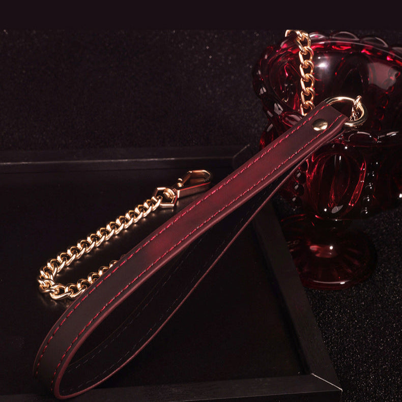 Red Leather Temperature Color Changing Adjustable BDSM Collar