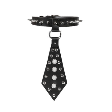 Necktie Leather Bondage Play BDSM Collar