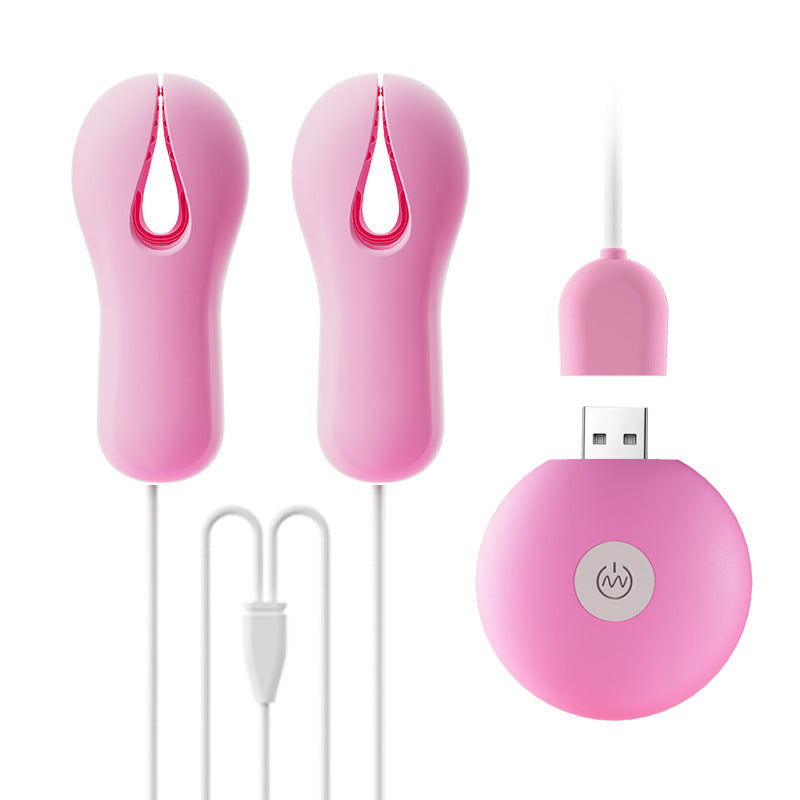 Pink Electric BDSM Vibrating Nipple Clamps