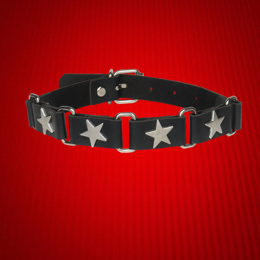 Pentagram Bondage Leather BDSM Collar