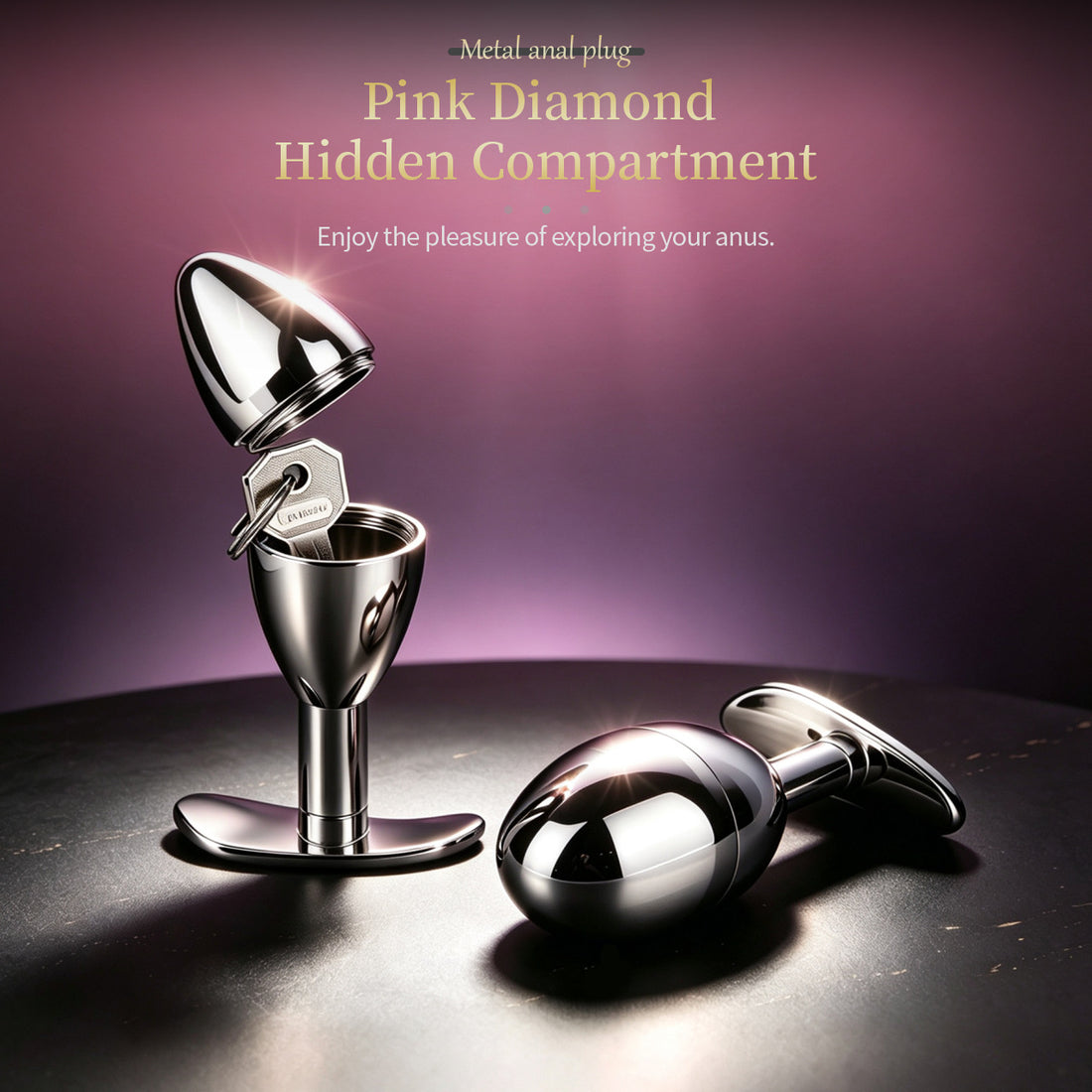 Pink Metal Jewel Butt Plug BDSM Toy