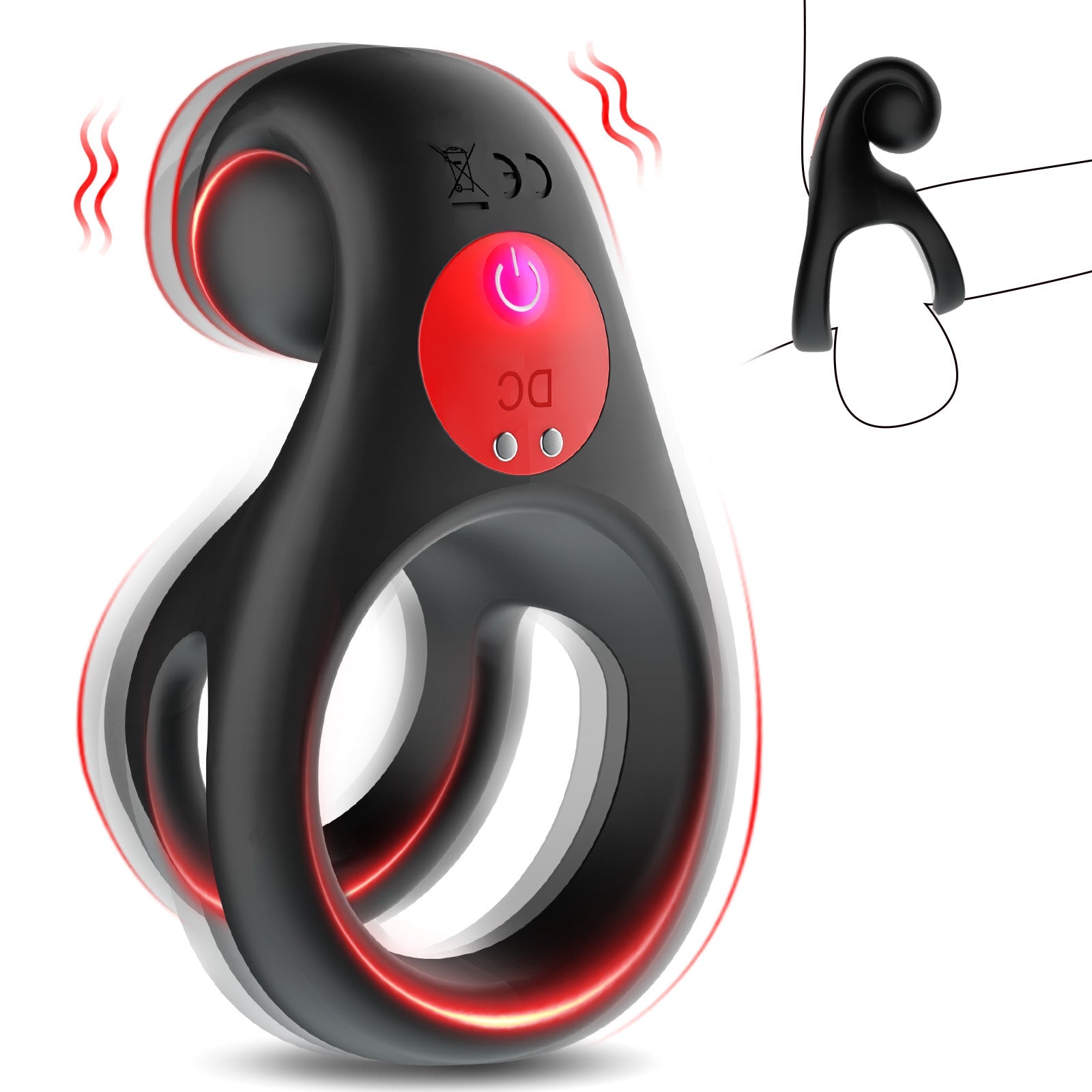 Red Dot Sex Silicone Vibrating Cock Ring