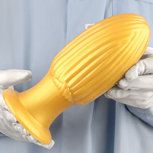 Gold Large Silicone Corn Butt Plug Dildo