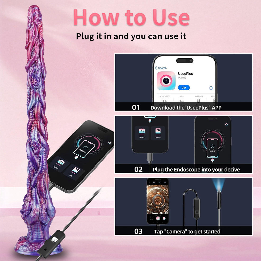 Monster Long Tentacle APP Camera Anal Plug